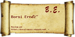 Borsi Ernő névjegykártya